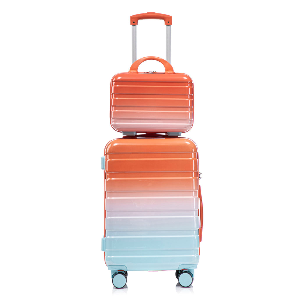 Luggage Set 14" / 20" With Combination Lock And Cosmetic Case