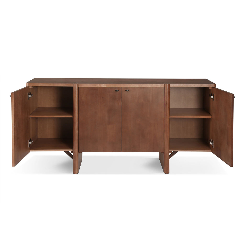 Govanny - Storage Sideboard With Adjustable Shelves & Rubberwood Legs - Espresso