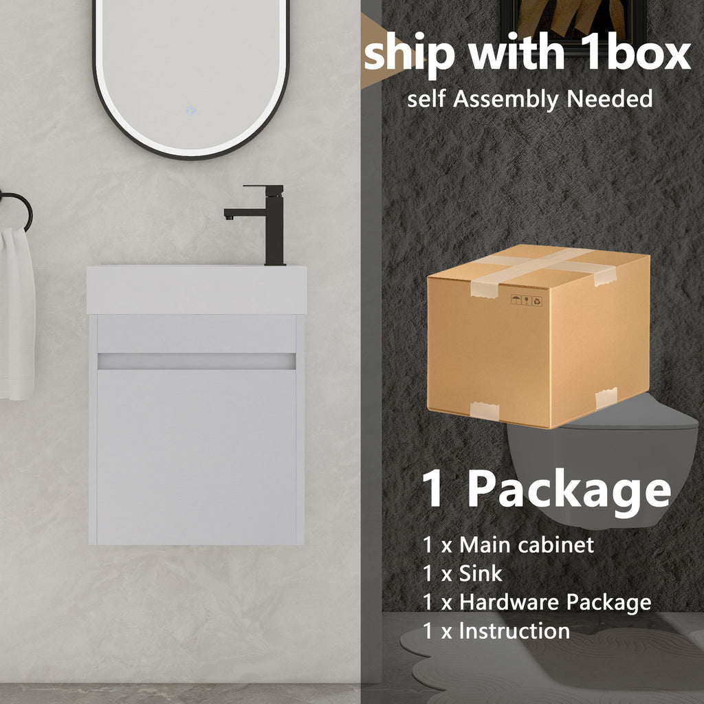 Sink Floating Bathroom Vanity With Soft Close Cabinet Door