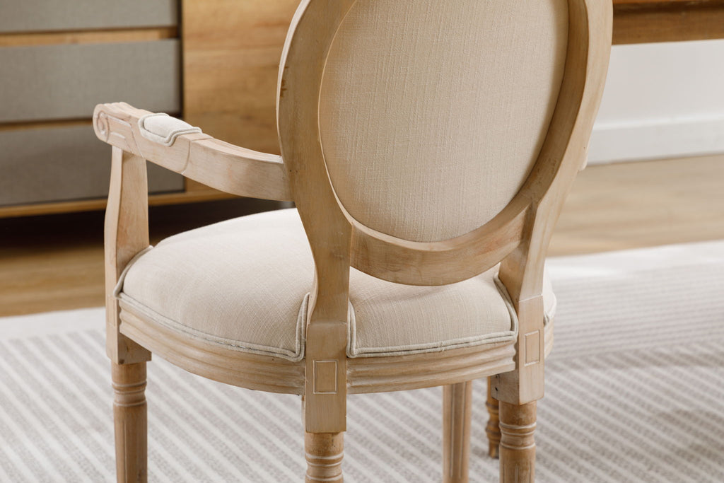 French Style Solid Wood Dining Chair (Set of 2) - Cream