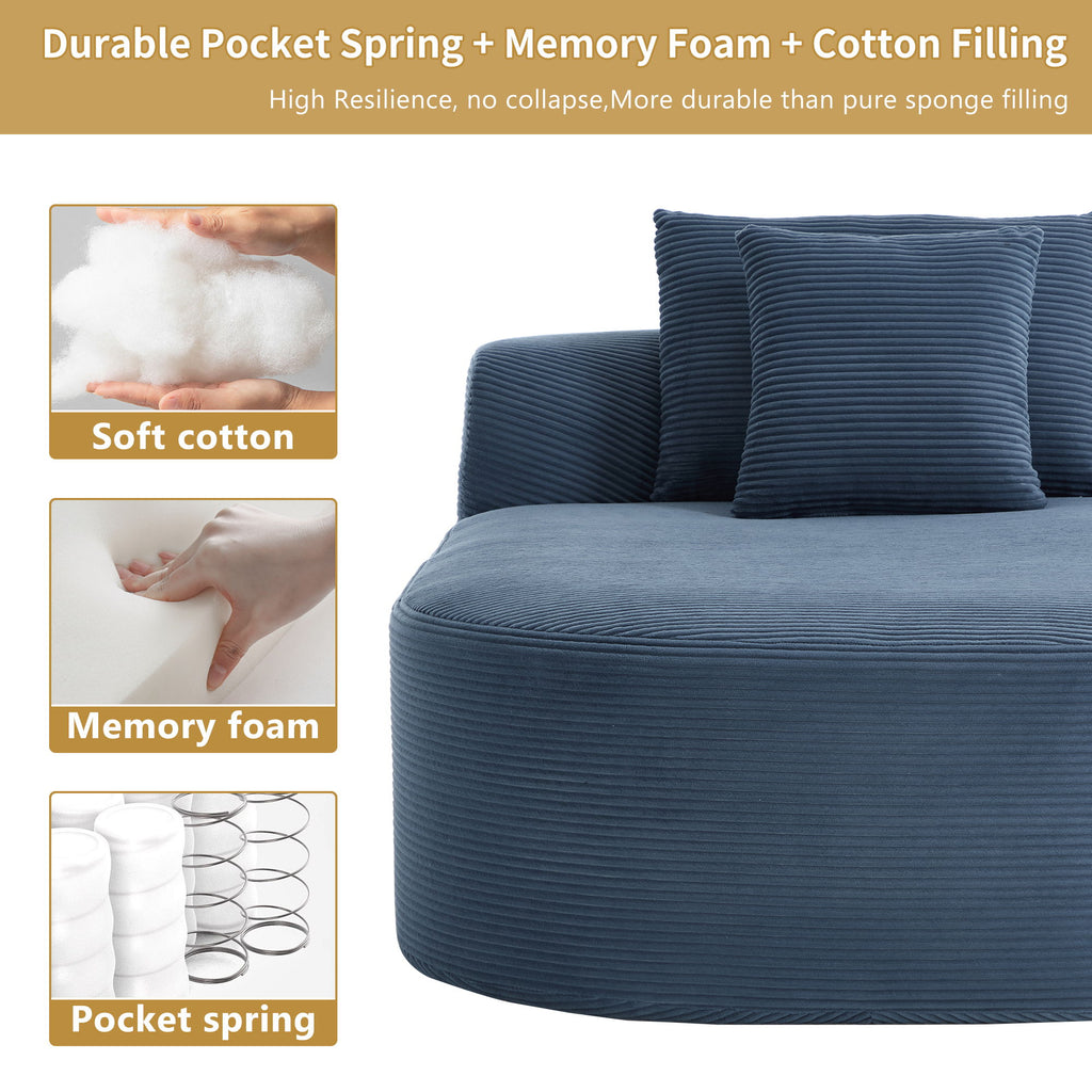 Oversized Chaise Lounge Sofa Bed With Deep Seat And Soft Pillows