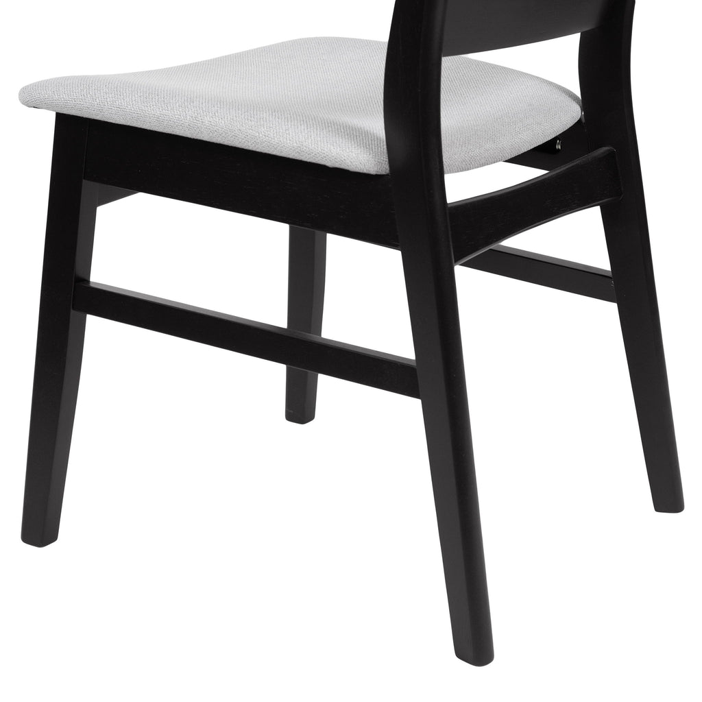 Mid Century Dining Chairs With Cushioned Seats And Wood Frame (Set of 2)
