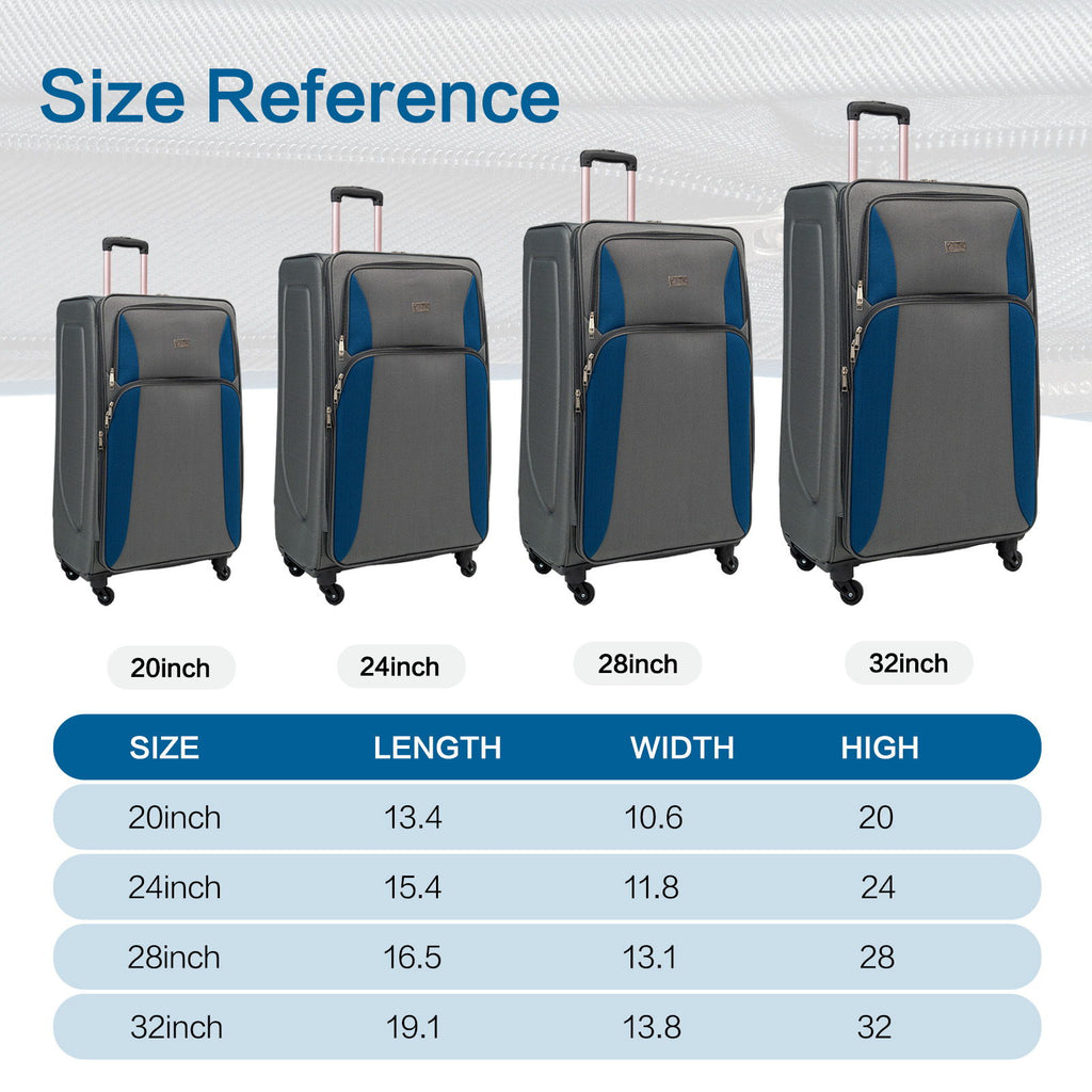 4 Piece Set Softshell Luggage