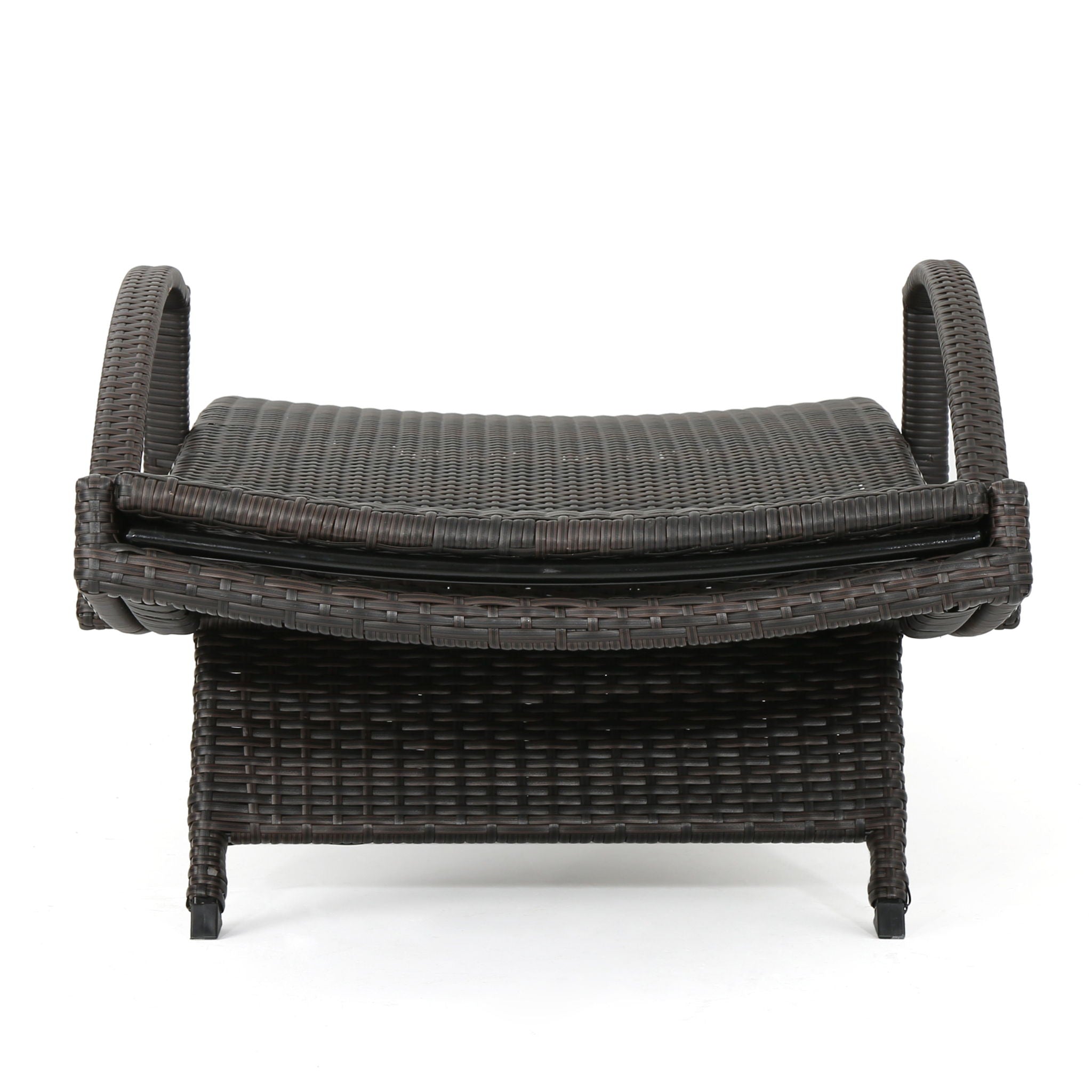 Salem - Contemporary Wicker Chaise Lounge With Arm, Weather Resistant