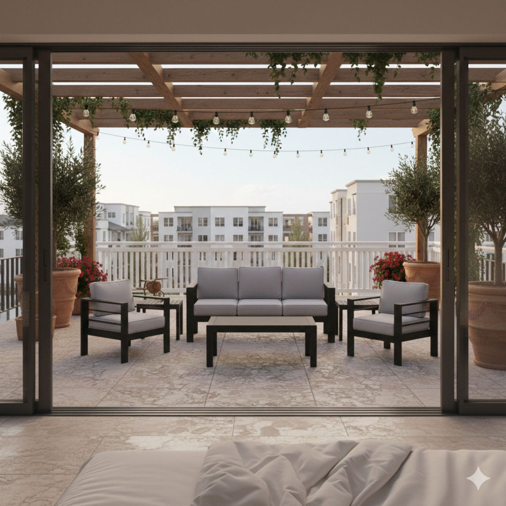 Outdoor Patio Set, All-Weather With Thick Cushions
