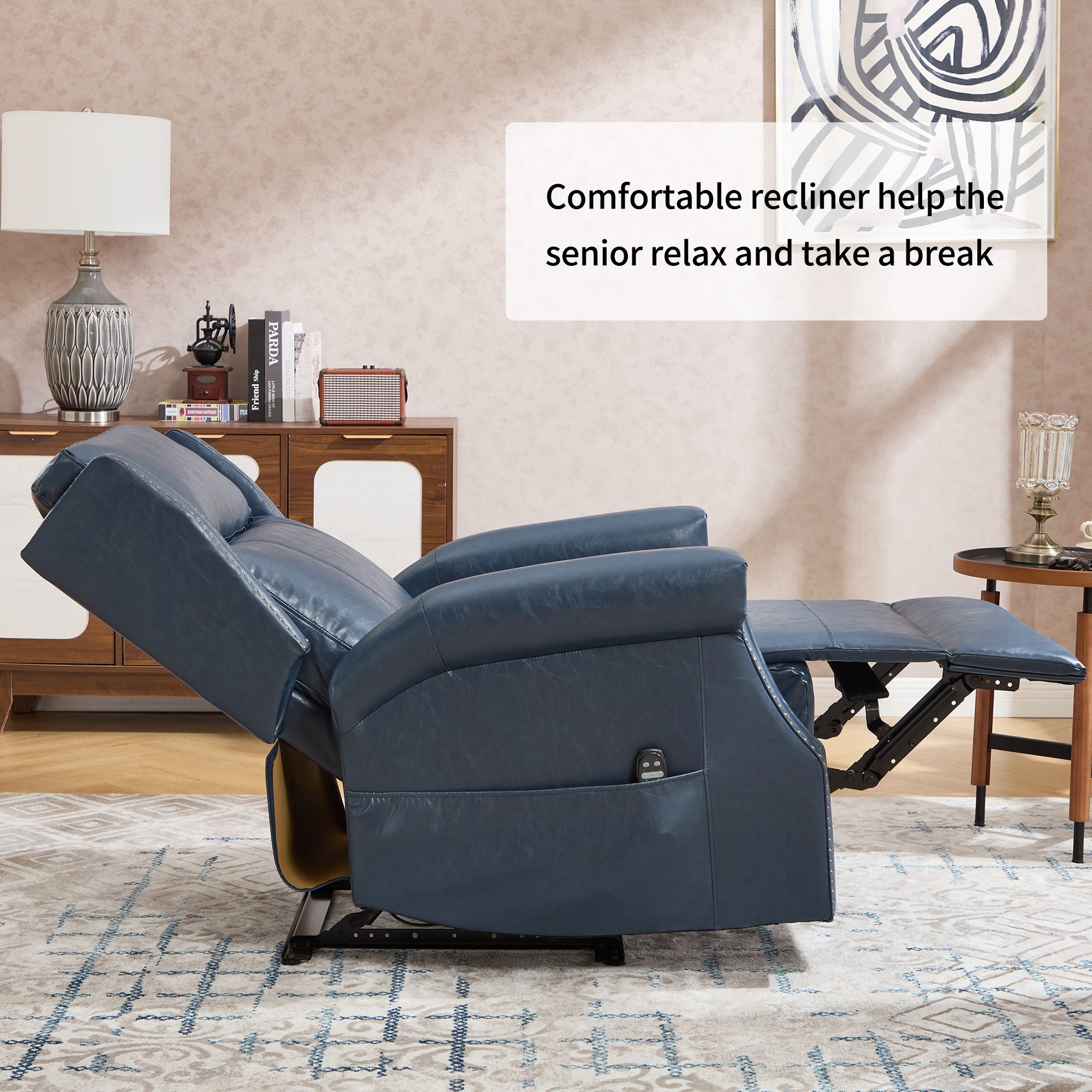 Manual Recliner Chair With Heavy Duty Motion Mechanism, 8 Vibrating Nodes And 3 Massage Modes For Living Room