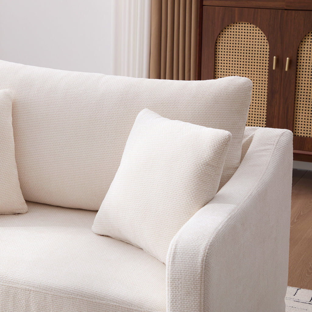Farmhouse Accent Chair With 2 Bolster Pillows