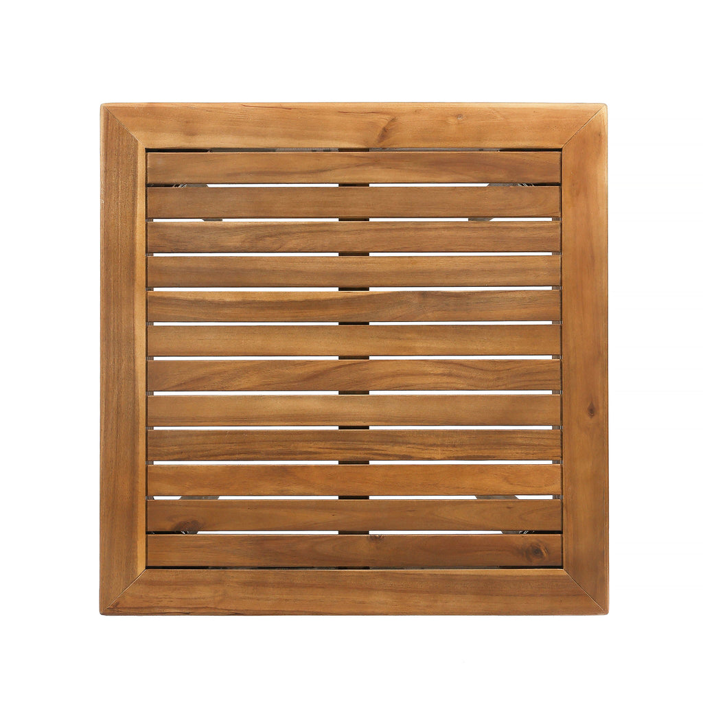 Outdoor Minimalist Acacia Wood Square Bar Table