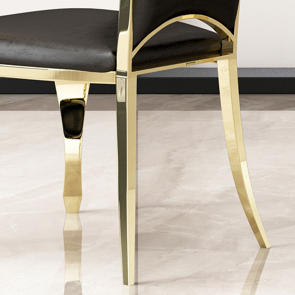 Modern ette Dining Chairs, Unique Backrest Design With Stripe Armless (Set of 2)