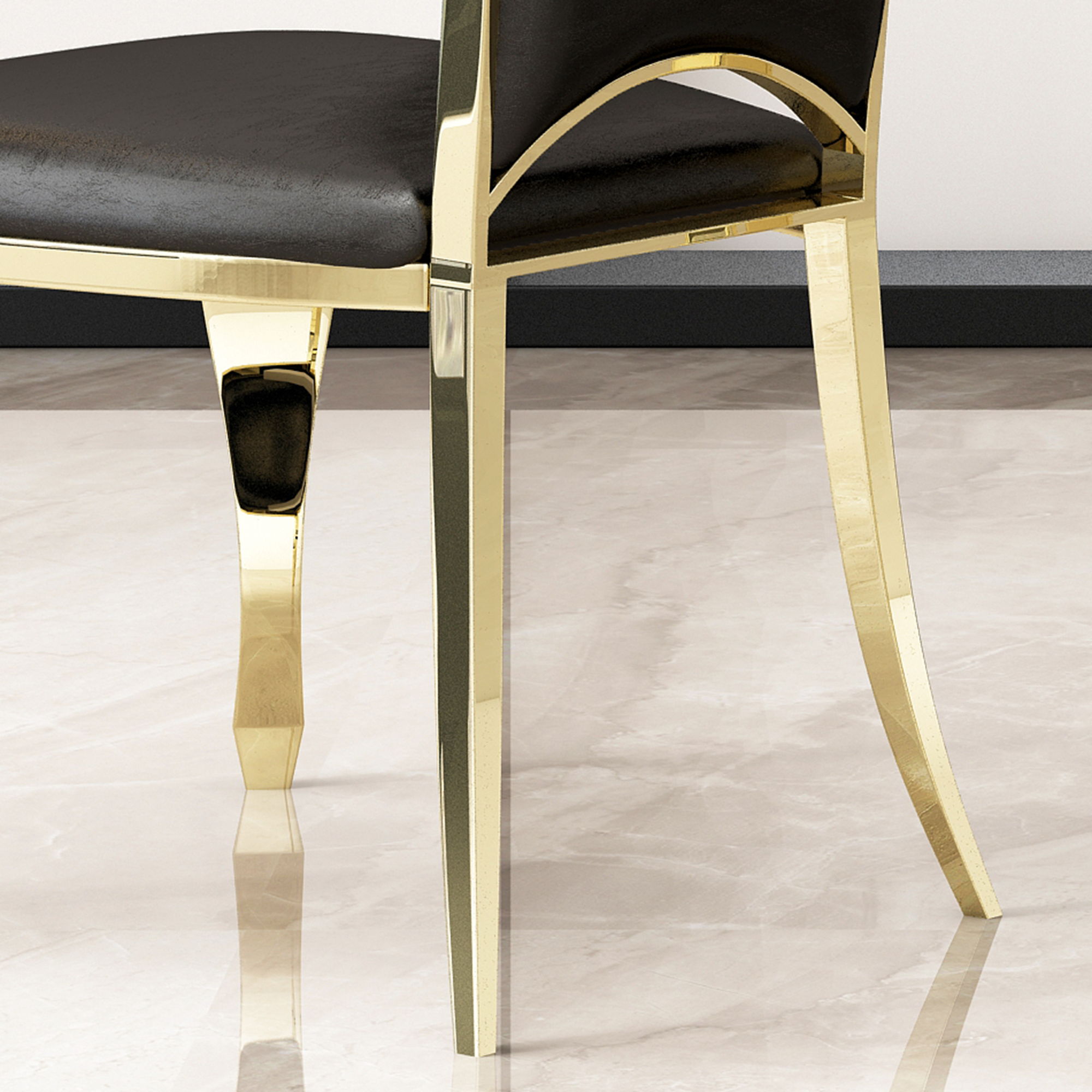Modern ette Dining Chairs, Unique Backrest Design With Stripe Armless (Set of 2)