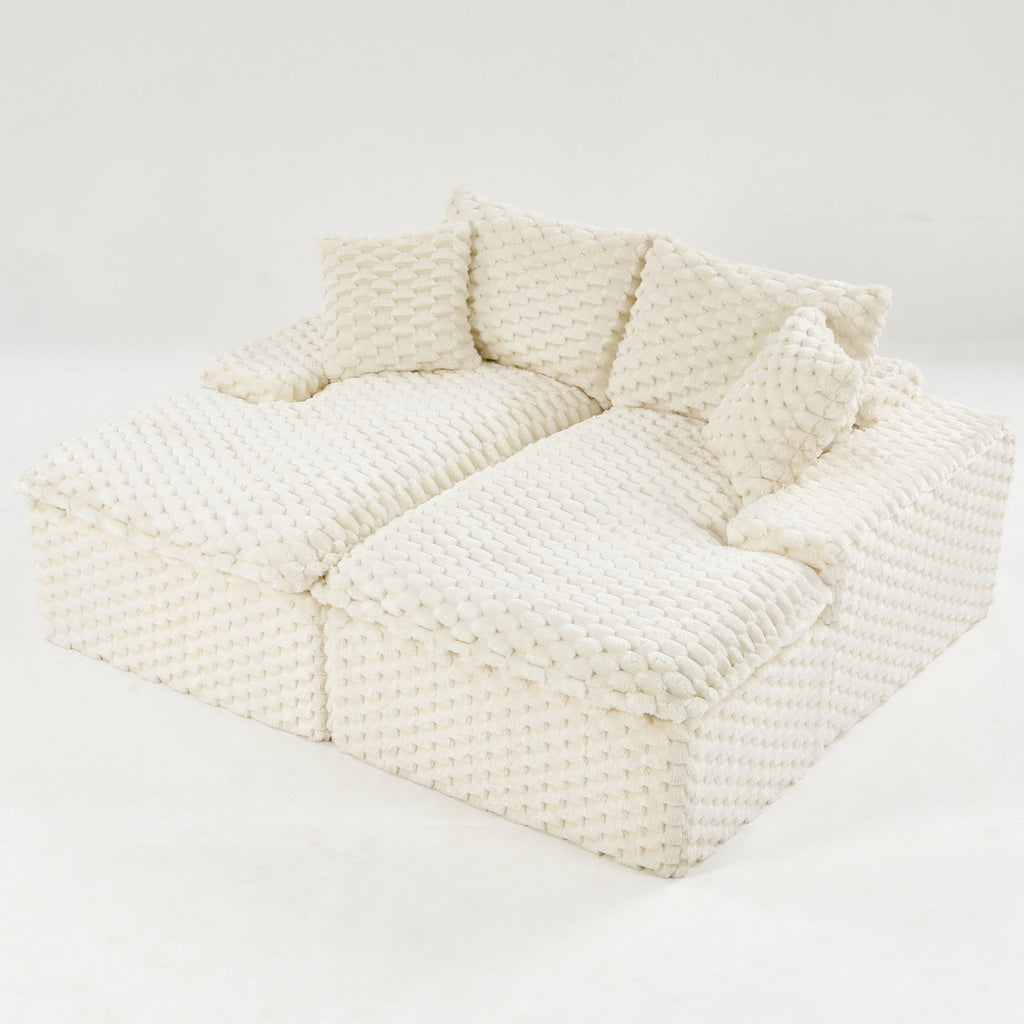 Double Chaise Lounge With Full Compressed Sponge