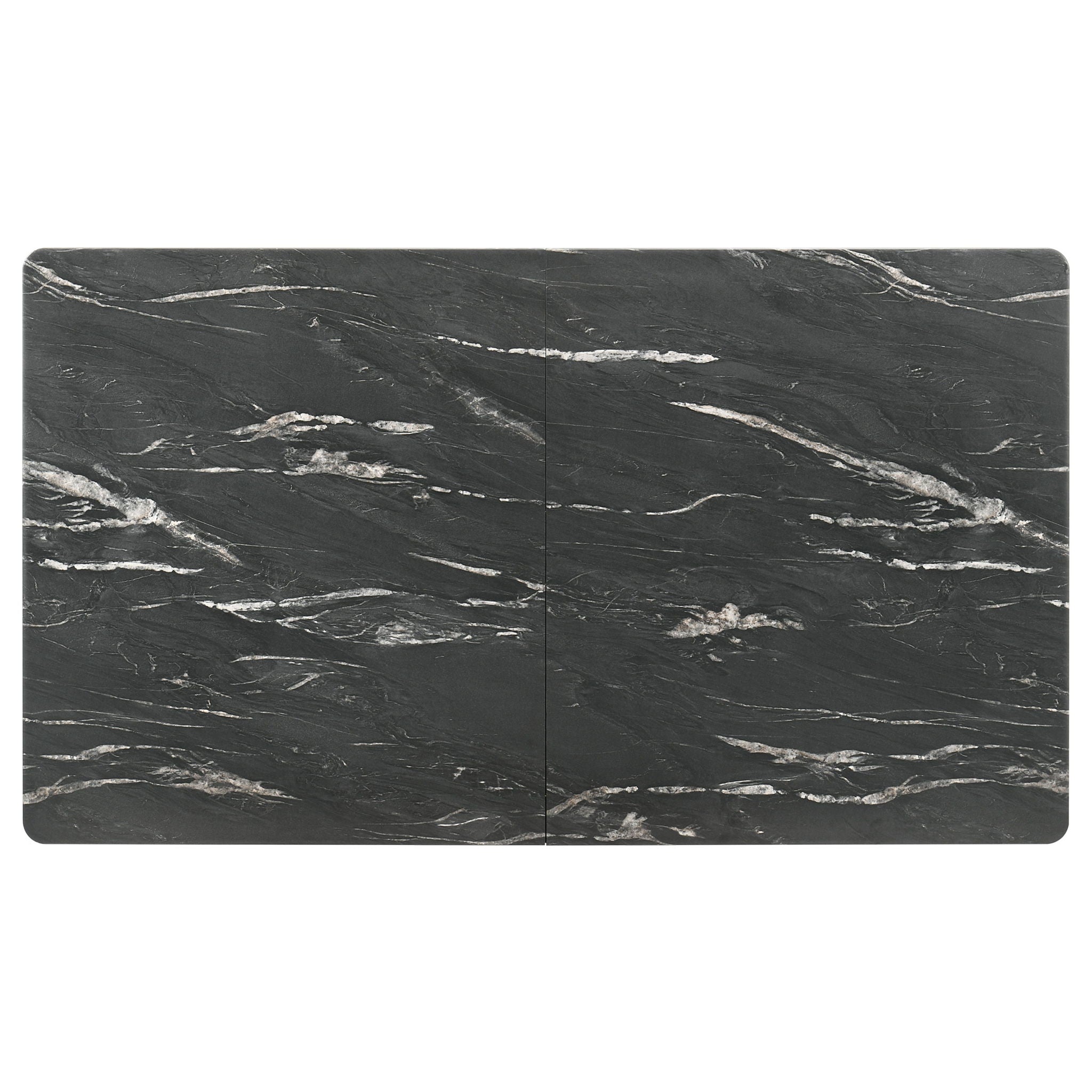 Bellingham - Dining Table With Self Storing Extension Leaf - Black Marble-Look Sintered Stone