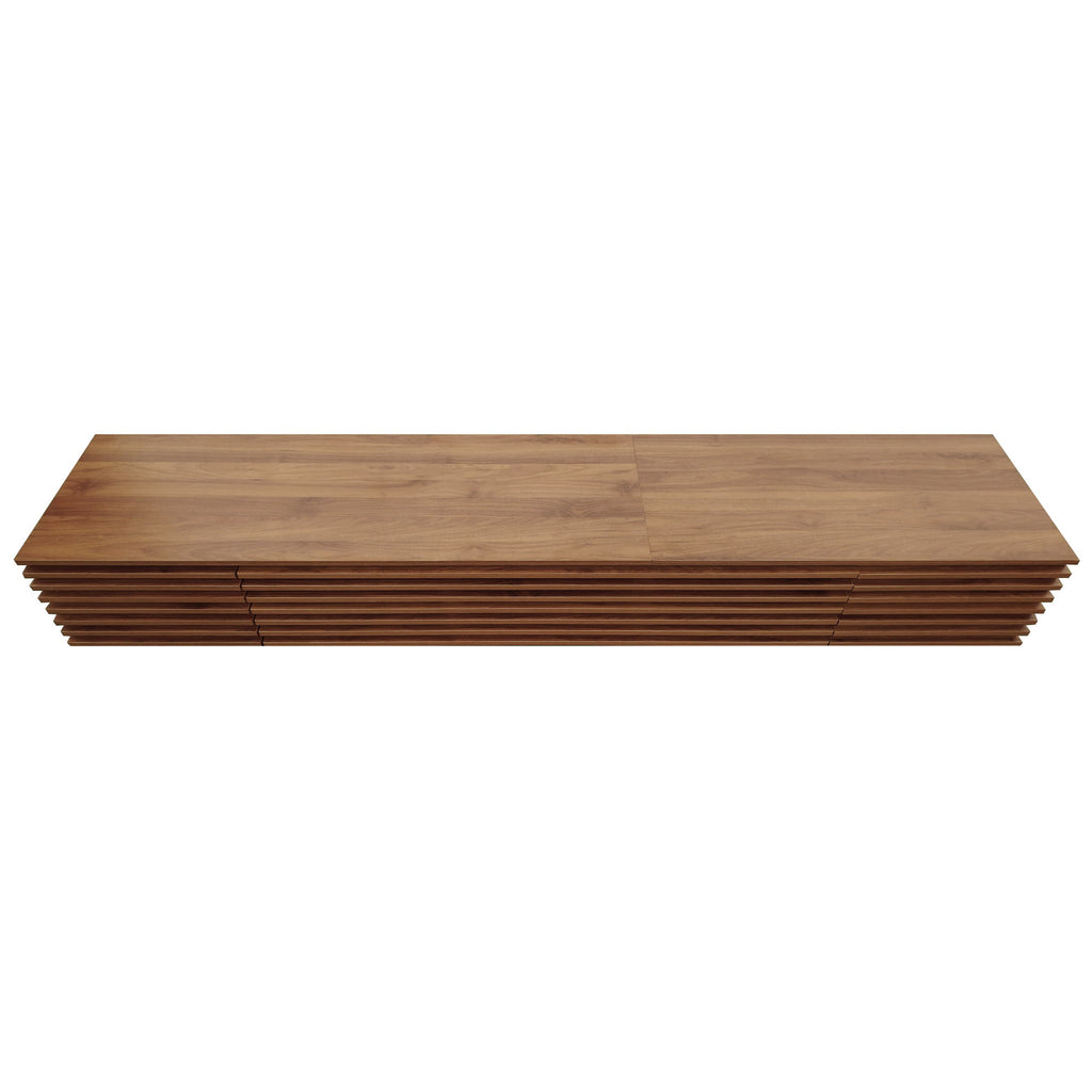 TV Stand, Entertainment Center With Cable Management And Soft Closing Hinges - Walnut