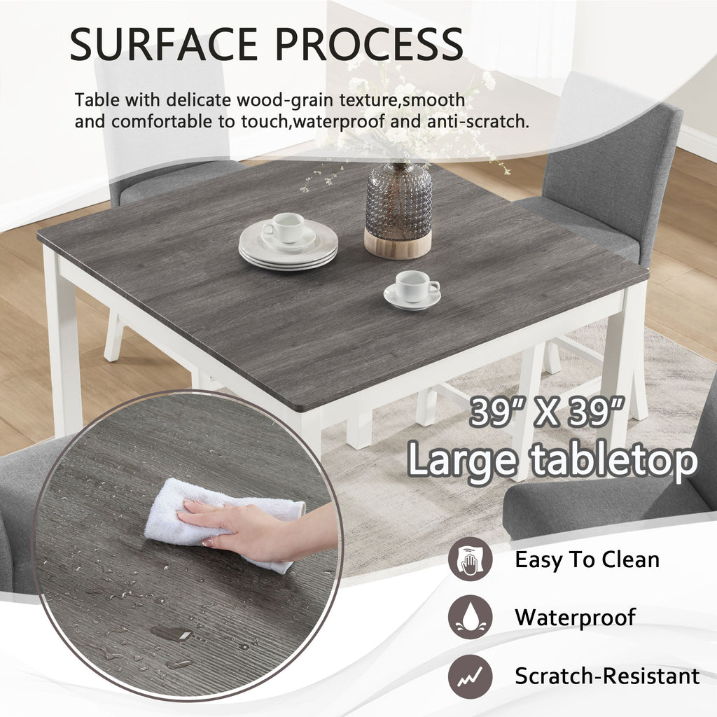 5 Piece Counter Height Table Set With 4 Chairs