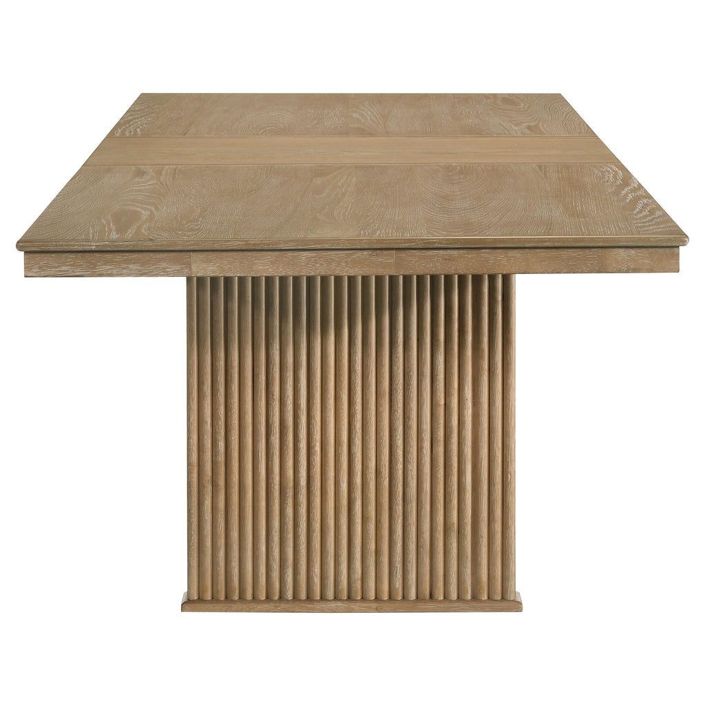 10 Piece Extension Dining Set With Upholstered Chairs And Matching Sideboard - Light Brown