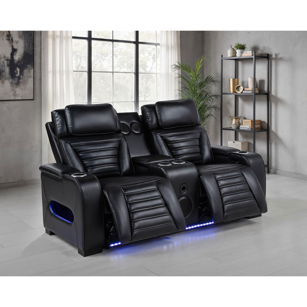 Isadora - Power Reclining Loveseat With Dual USB Charging And Built In Bluetooth Speaker - Black