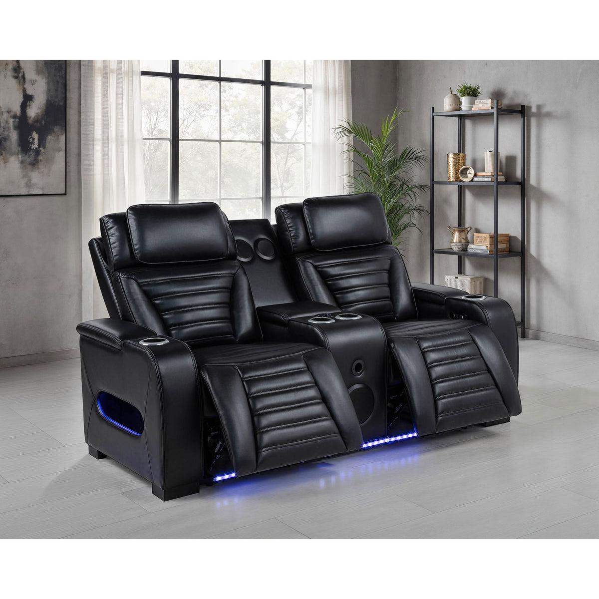 Isadora - Power Reclining Loveseat With Dual USB Charging And Built In Bluetooth Speaker - Black