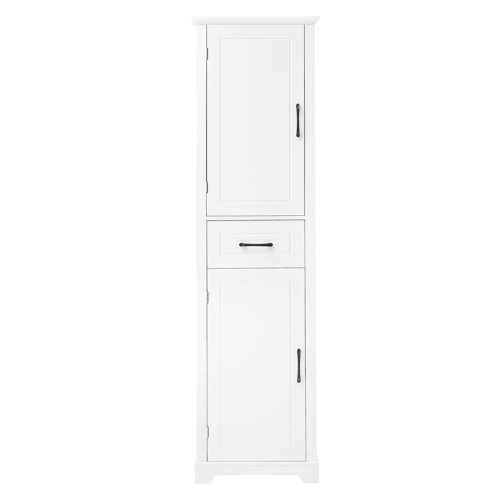 Tall Freestanding Bathroom Storage Cabinet With 2 Doors And Adjustable Shelves
