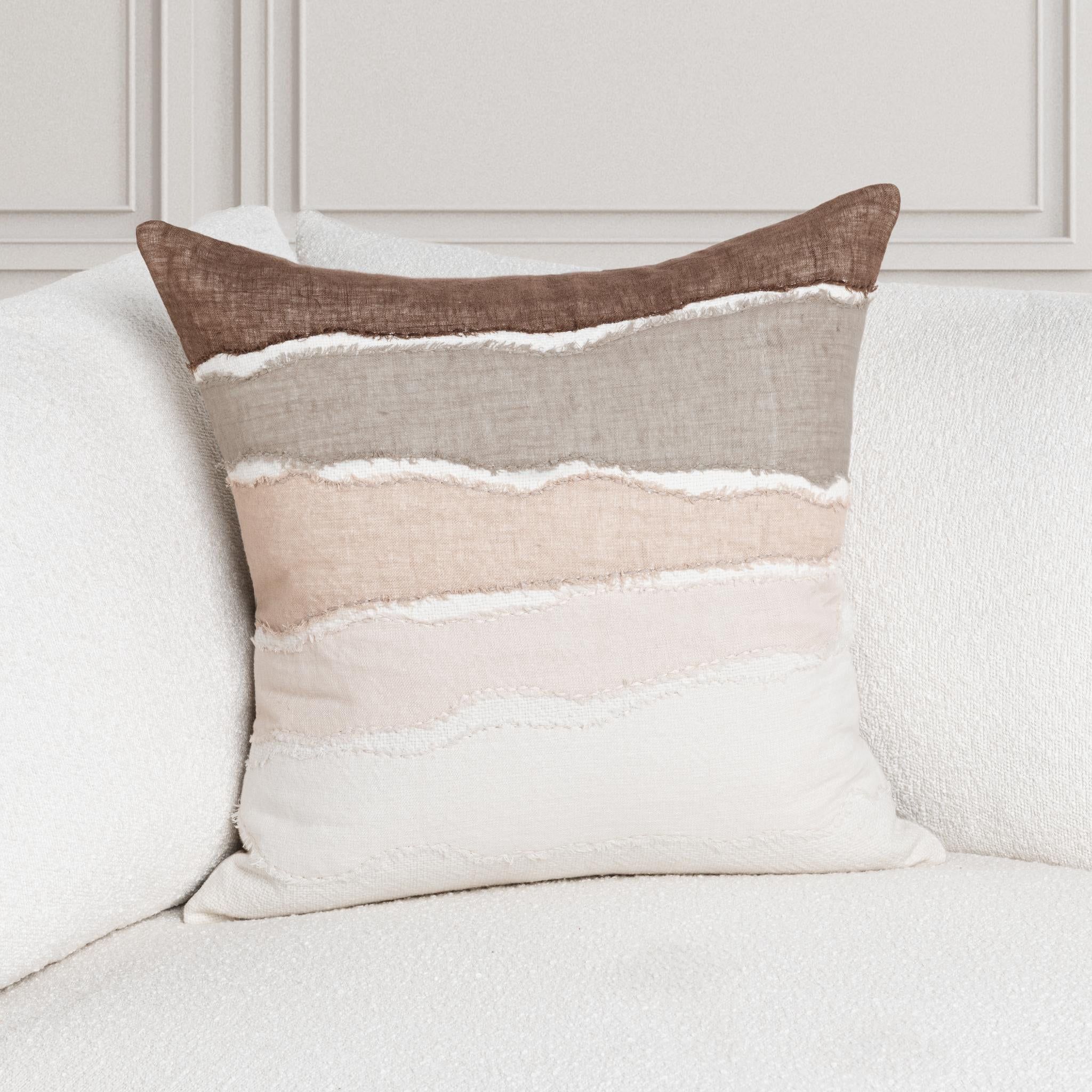 Bikram - 22" x 22" LN Pillow - Ivory / Mocha Cream