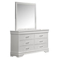 1 Piece Dresser Of Drawers Bedroom Furniture With Diamond Accent Handles, Drawer Box - White