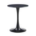 Round Dining Table With Faux Marble Top And Metal Pedestal +, 23.6" Diameter For Kitchen, Living Room, Small Spaces