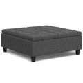 Harrison - Multifunctional Large Square Coffee Table Storage Ottoman - Gray