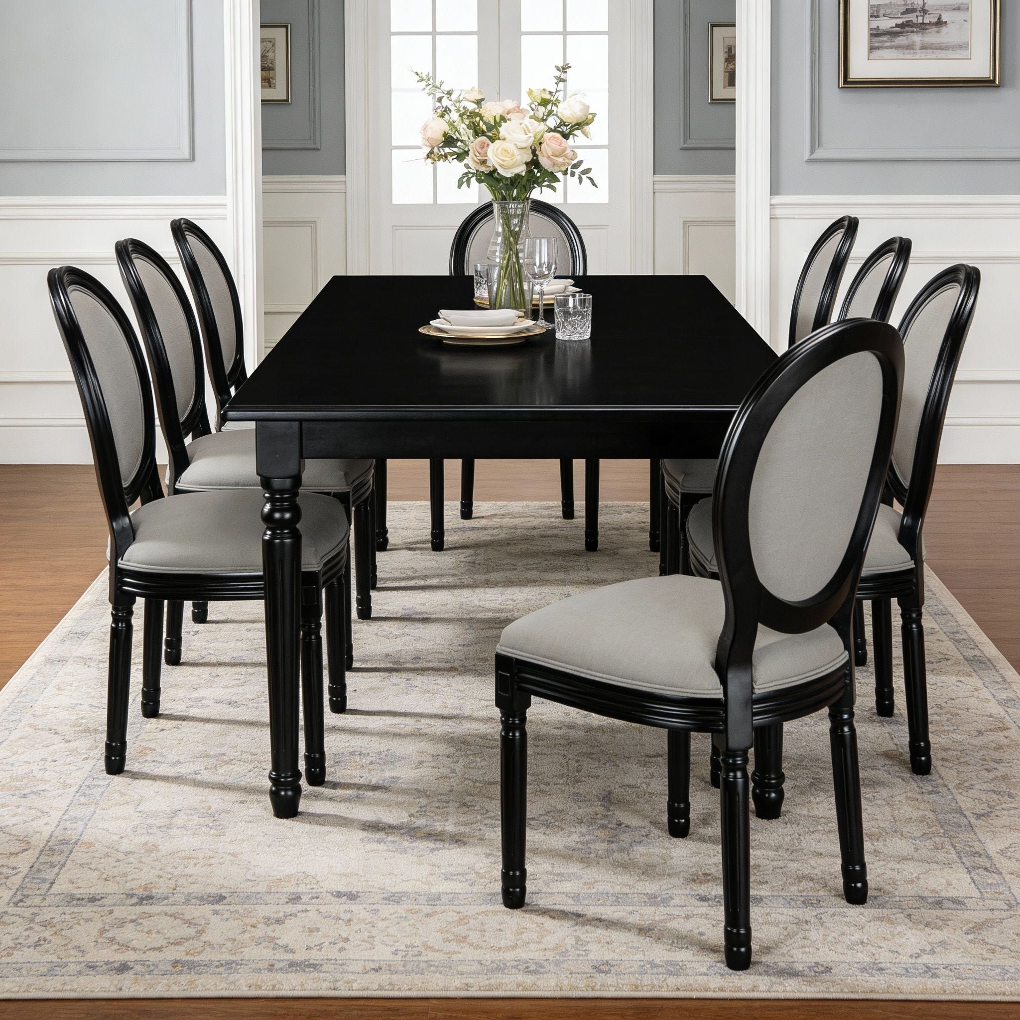 Upholstered & Round Back Dining Chairs (Set of 2)