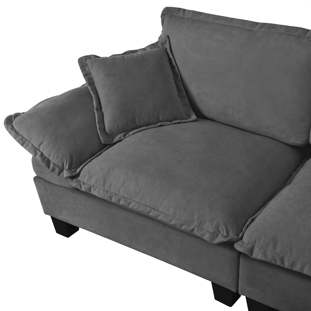 2 Seater Modular Loveseat With Curved Armrests