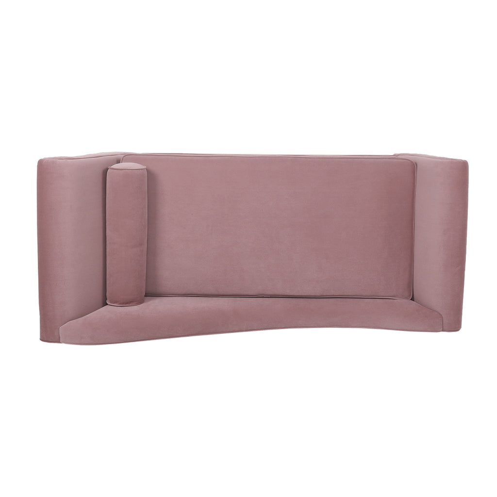 Auroral - Upholstered Chaise Lounge With Scrolled Arms And Tapered Legs