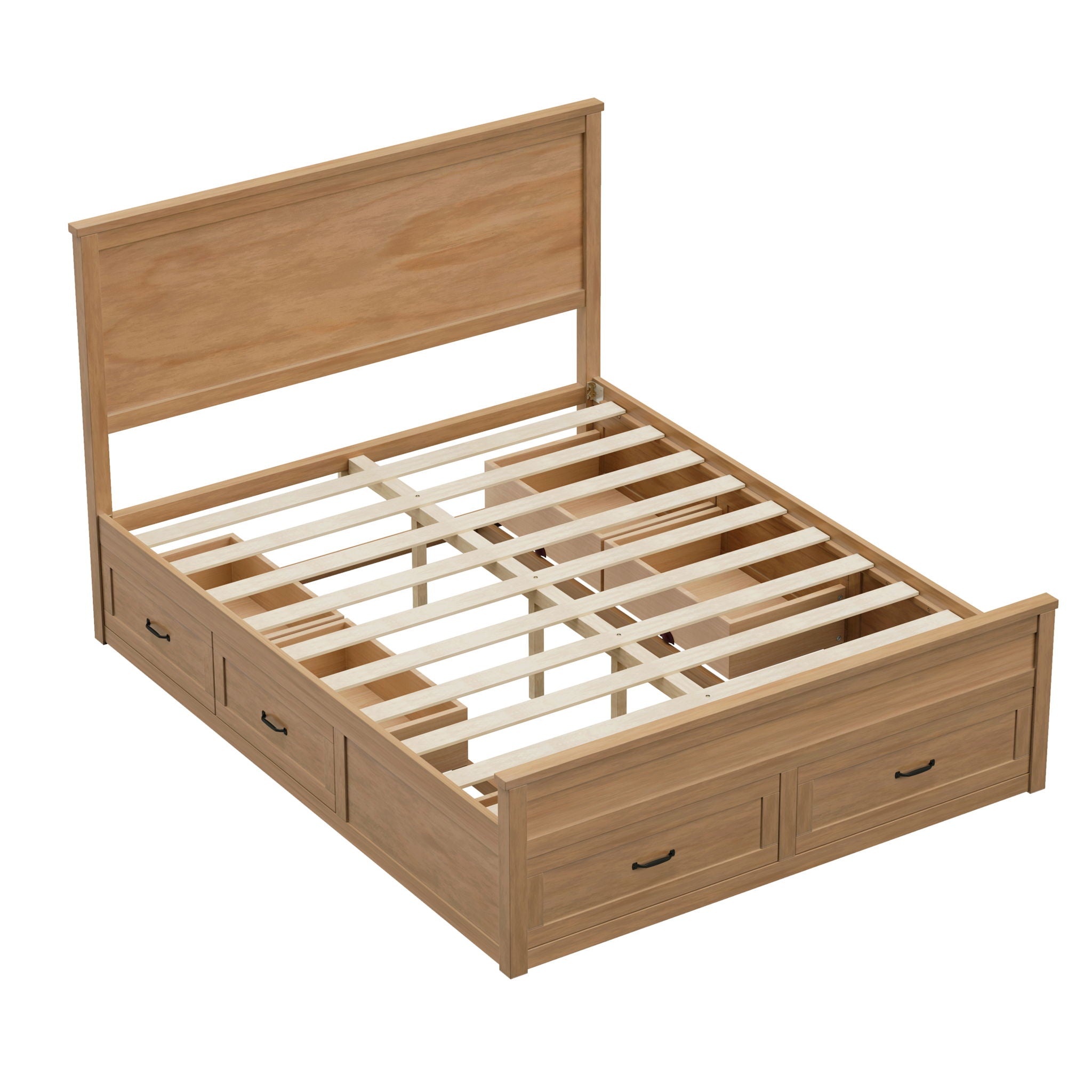 Modern Storage Platform Bed Frame With 6 Drawers