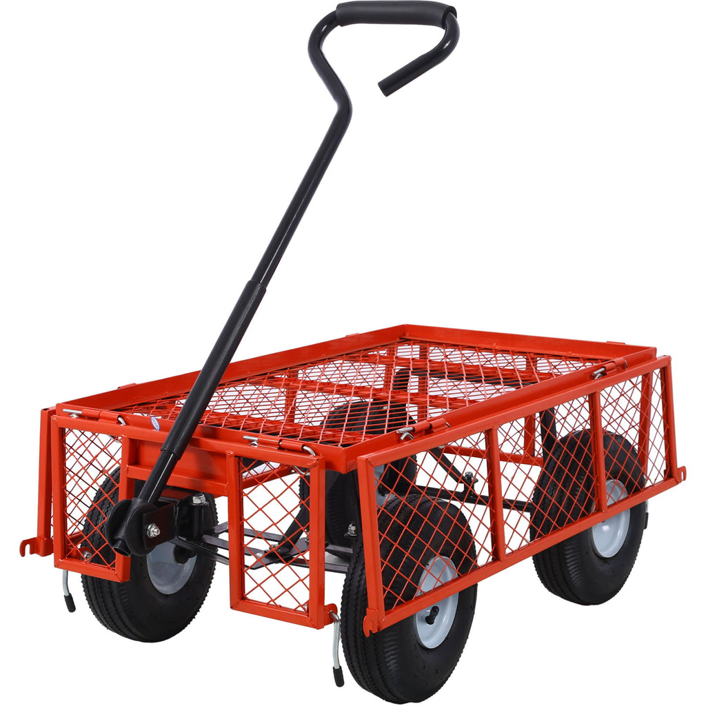 Heavy Duty Steel Garden Cart With Sides
