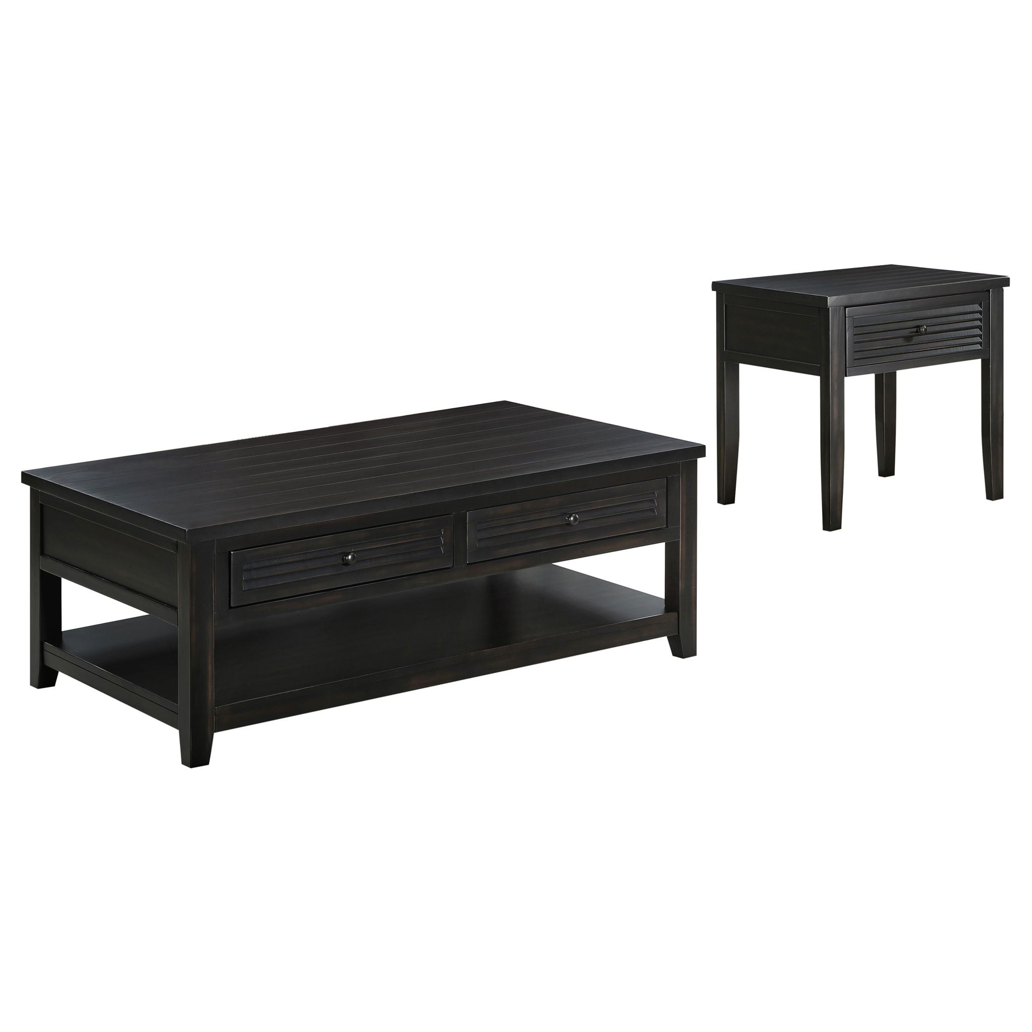 Sutter - 2 Piece Coffee And End Table Set - Dark Brown
