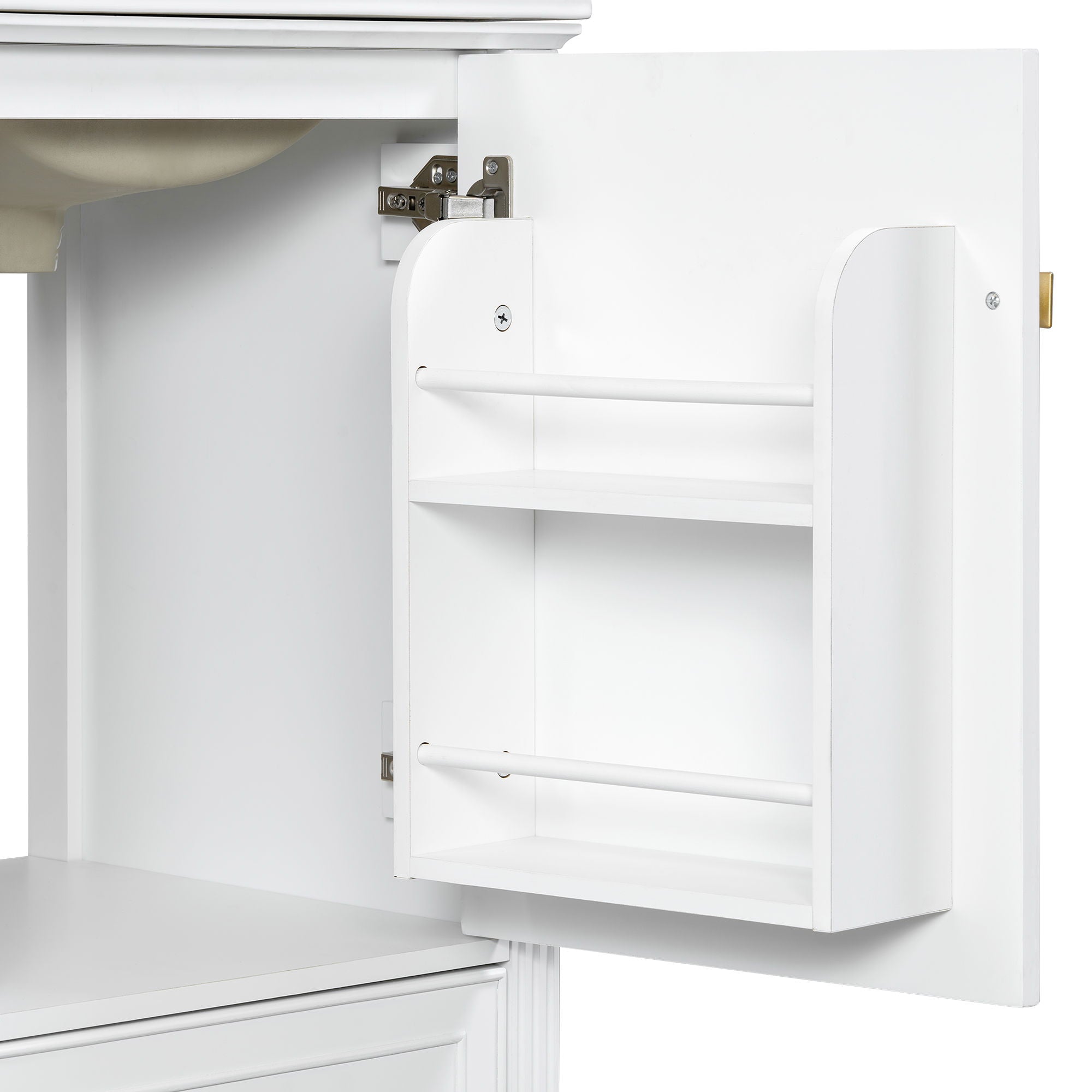 Freestanding Bathroom Vanity With Sink, Soft Closing Door, Drawer Storage - White