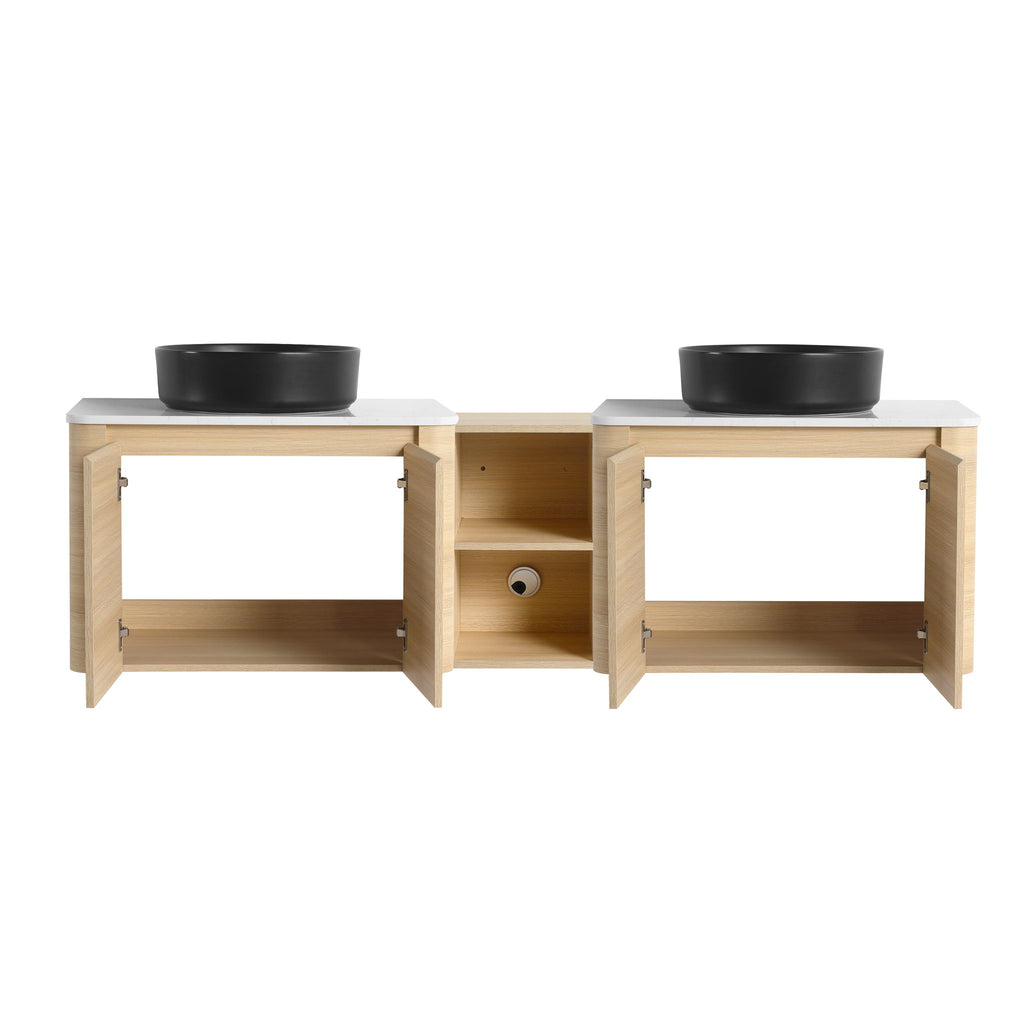 Mounted Bathroom Vanity With Art Sink, 1 Storage Shelf, Soft Close Door