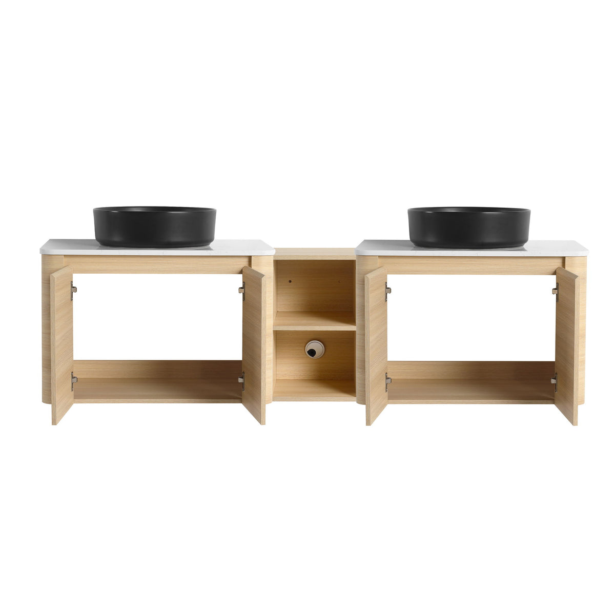 Mounted Bathroom Vanity With Art Sink, 1 Storage Shelf, Soft Close Door