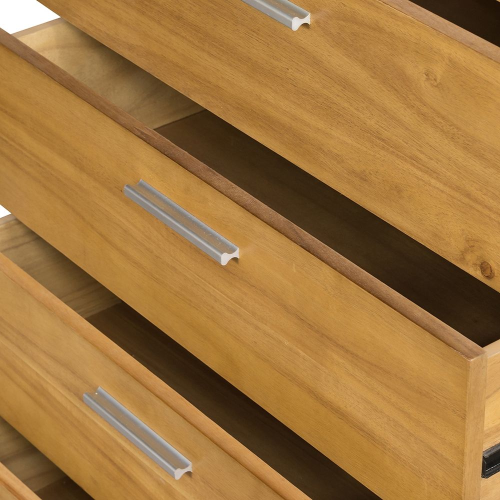 5 Drawer Dresser - Natural Wood / Brown