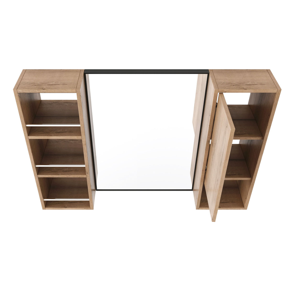 39.4" Wall Mounted Bathroom Cabinet With Storage And - Imitative Oak