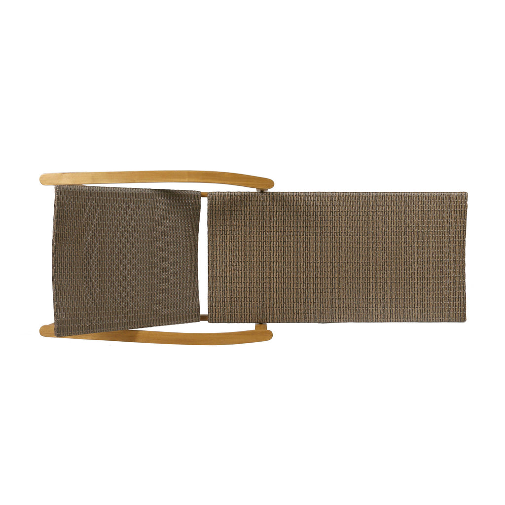 Hampton - Style Wood And Wicker Chaise Lounge With Adjustable Features And Natural - Natural