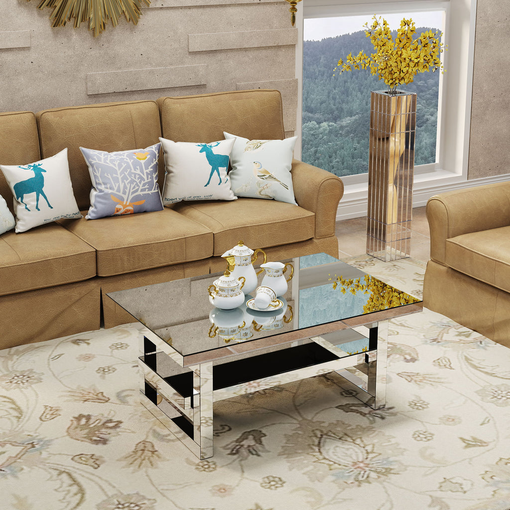 Square Coffee Table For Living Room - Silver