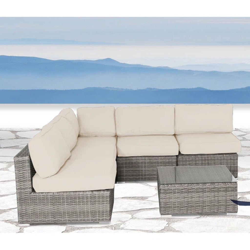 6 Piece Seating Group With Premium Cushions - Gray Mix