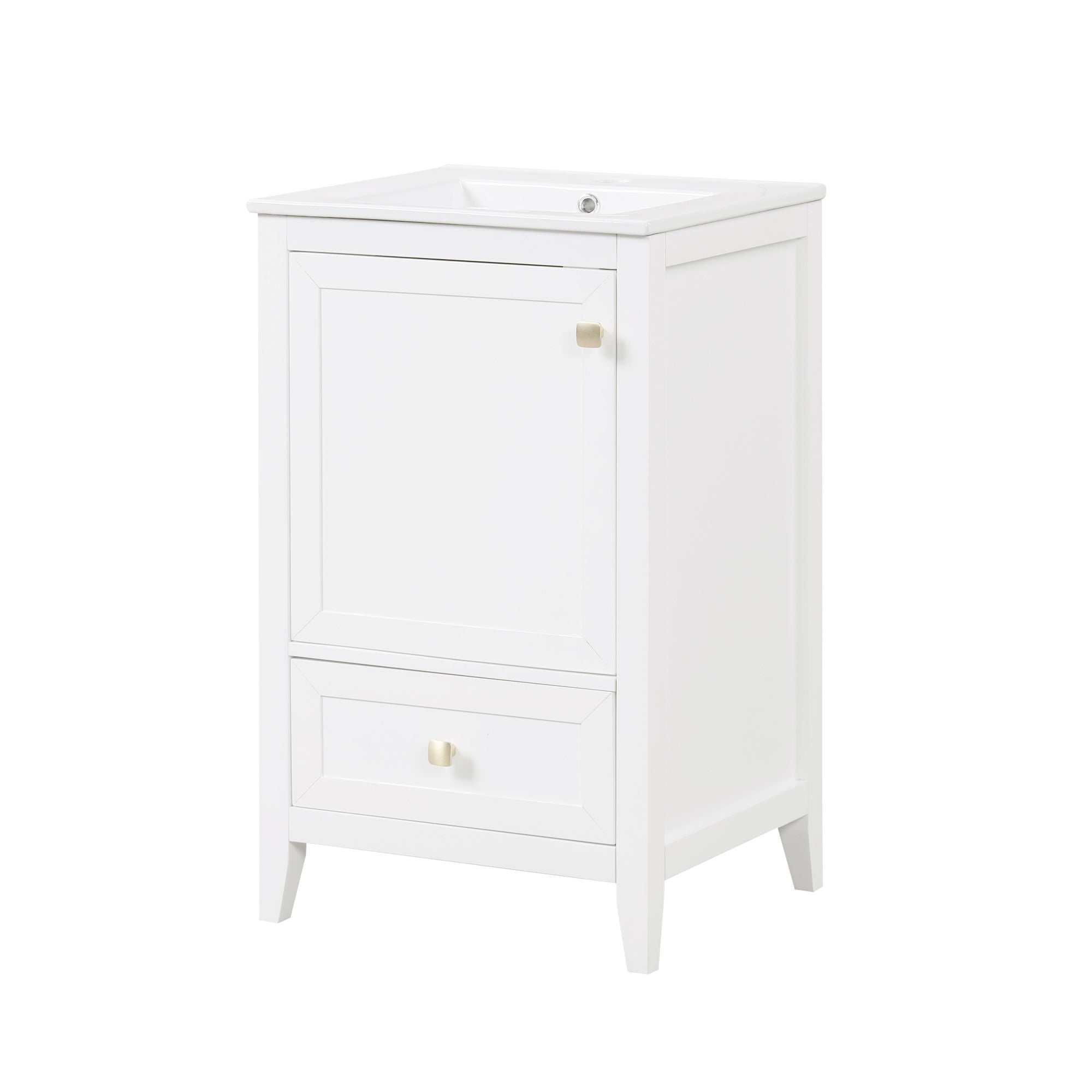 Bathroom Vanity With Sink, Soft Closing Cabinet Door, Storage Rack And Drawer