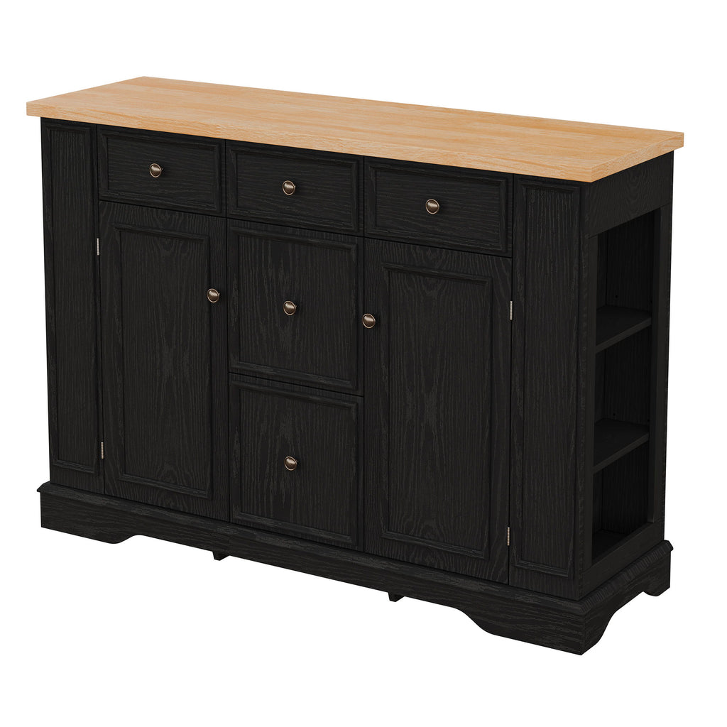 Sideboard Buffet Cabinet With 5 Drawers, 2 Cabinets, Adjustable Shelves