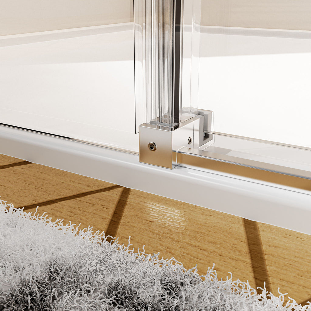 Frameless Single Sliding Shower Door, Sgcc Tempered Glass, Reversible