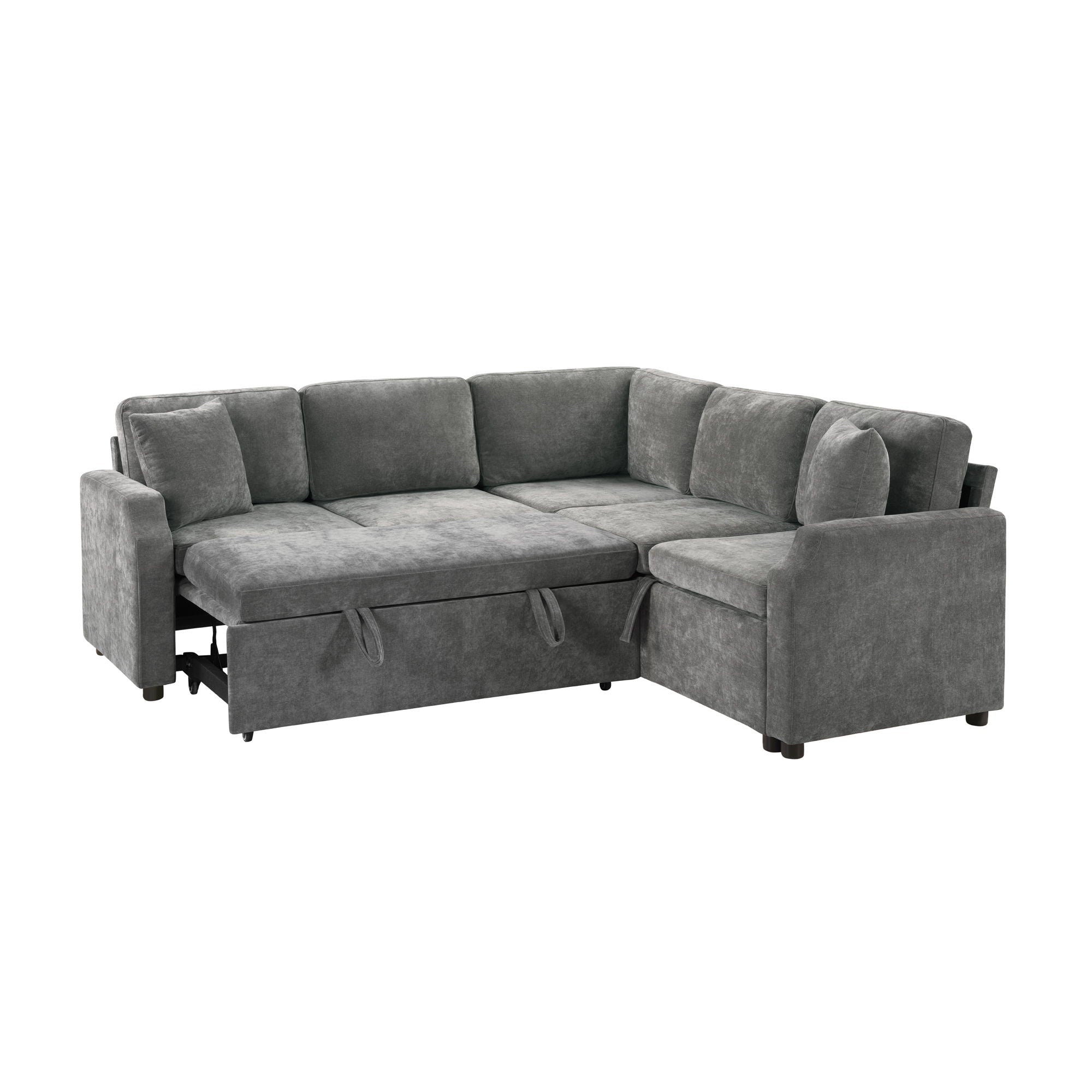 Modern L Shaped Sectional Sofa Bed With Hidden Storage Upholstery