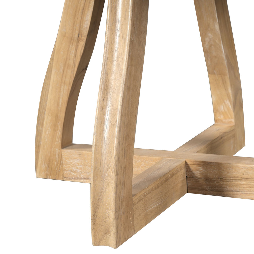 Round Extendable Dining Tabl, Middle Leaf, Curved Legs
