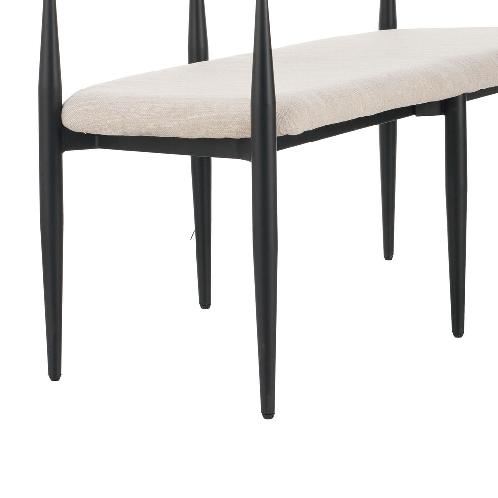 Modern Upholstered Loveseat Settee - Beige / Black / Gold