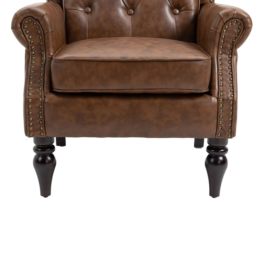 Modern Accent Armchair With Sturdy Wood Legs
