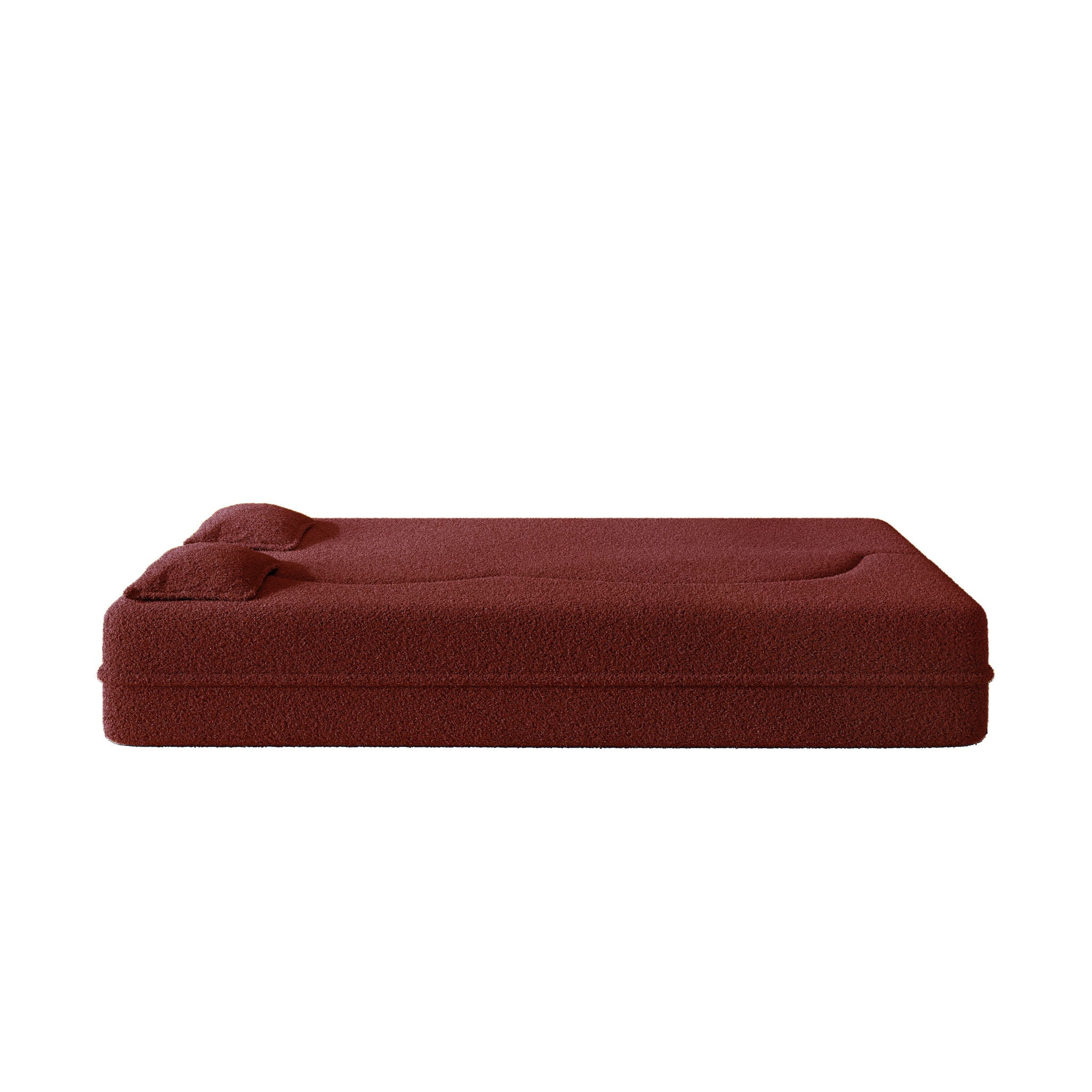 Modern Floor Sleeper Sofa Bed With 2 Pillows, Convertible Twin Size Folding Mattress For Living Room