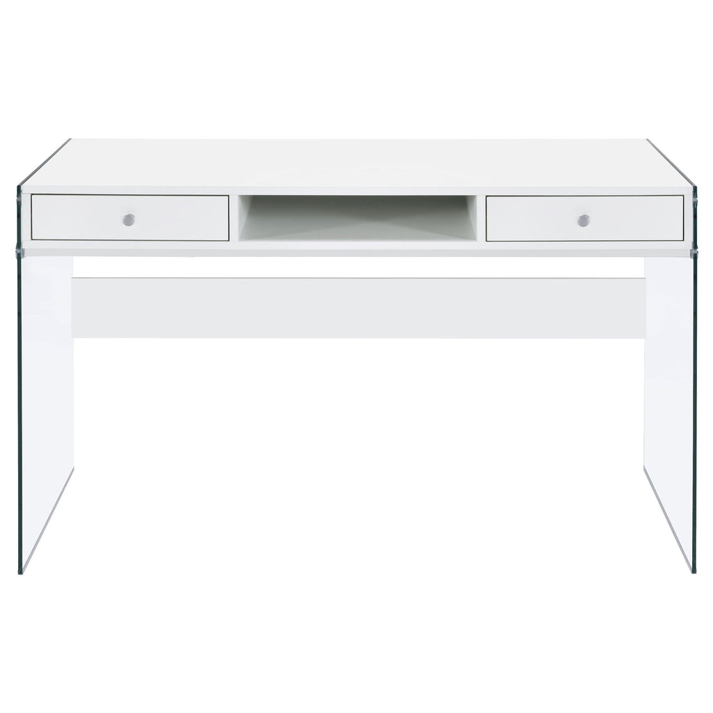 Barretta - 2 Drawer Writing Desk - Gloss White