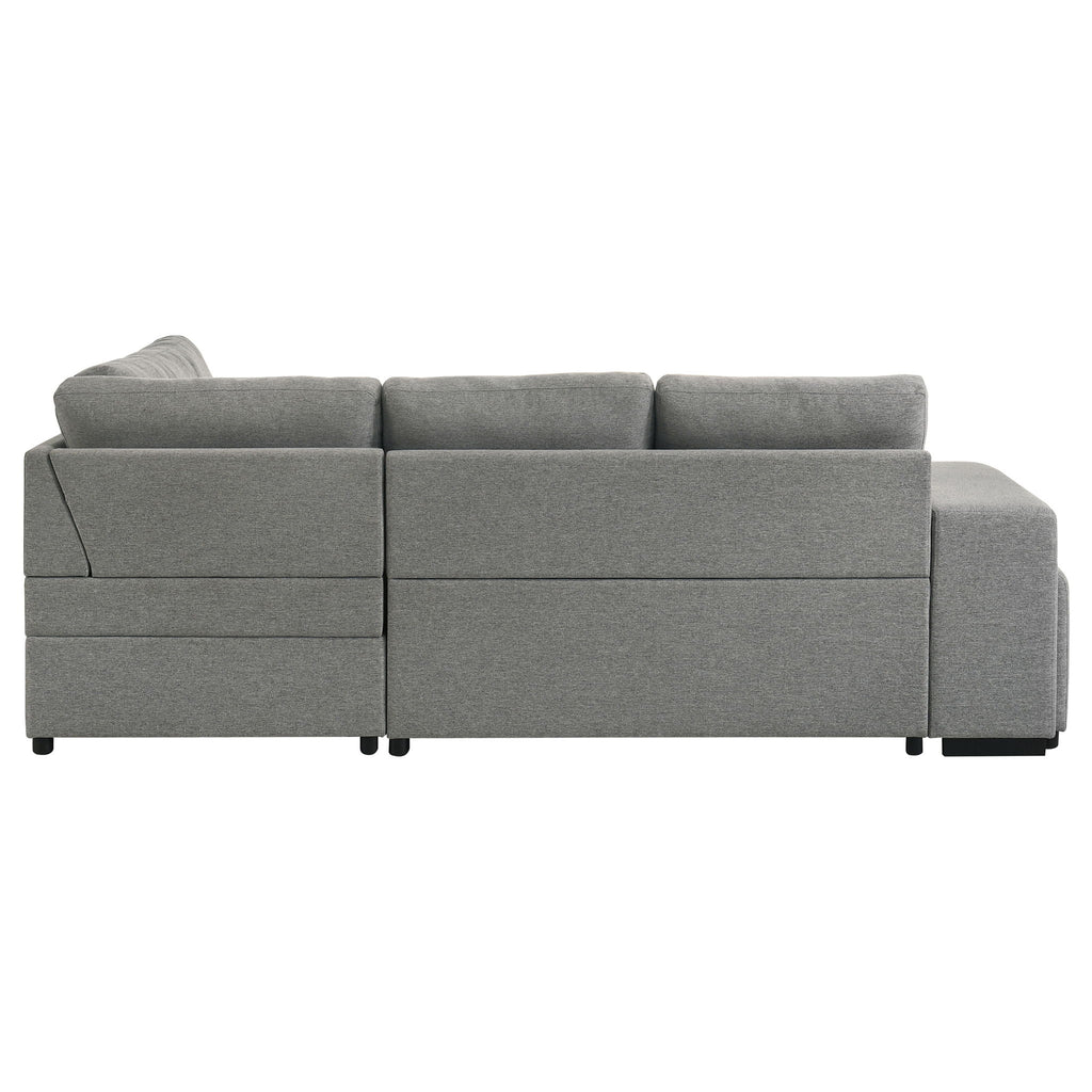 Atkinson - Sleeper Sectional Sofa With Lift Top Chaise - Gray